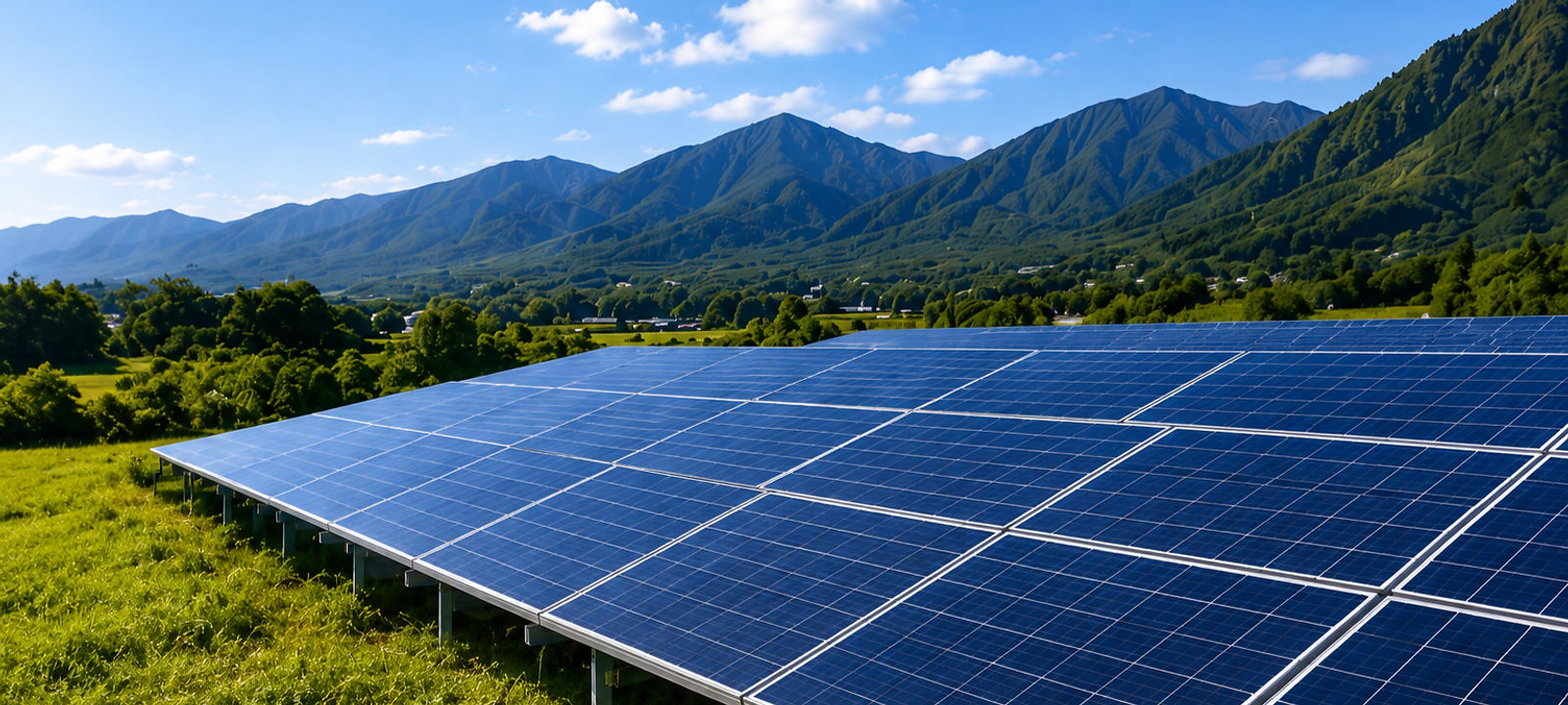太陽光発電所の巡回・管理の様子