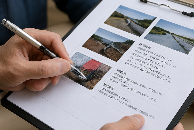 巡回・点検の記録画面