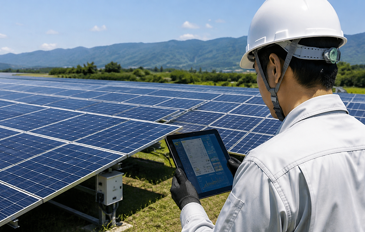 FIT期間と発電所の時間軸を示す図