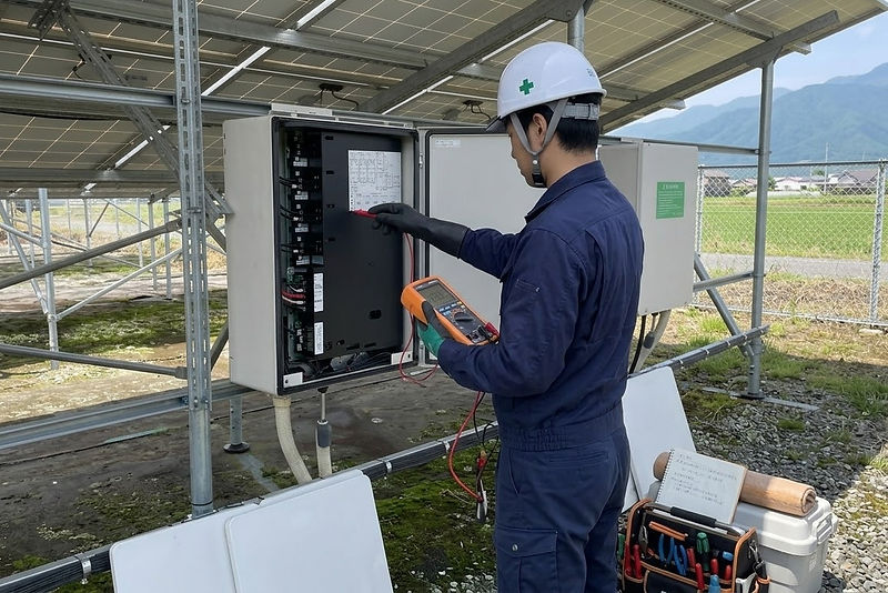 発電所の現地確認の様子